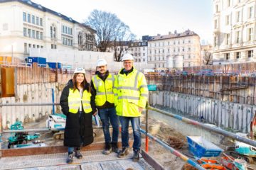 Unsere Ingenieur:innen und Konstrukteur:innen der Abteilung Spezialtiefbau der Seidl & Partner Gesamtplanung GmbH waren in der Hildegardstraße in München, um die aktuellen Stahlbauarbeiten an der Logistikplattform zu kontrollieren.