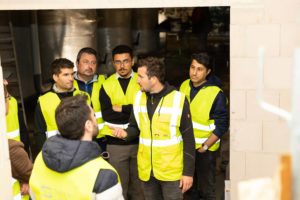 Baustellenbesuch der Technischen Gebäudeausrüstung der Seidl & Partner Gesamtplanung GmbH während der Ausbauarbeiten in der Dr.-Gessler-Straße 8 in Regensburg beim Projekt OTTO8.