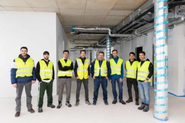 Baustellenbesuch der Technischen Gebäudeausrüstung der Seidl & Partner Gesamtplanung GmbH während der Ausbauarbeiten in der Dr.-Gessler-Straße 8 in Regensburg beim Projekt OTTO8.